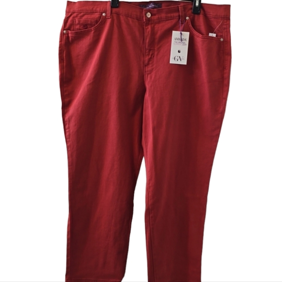 GLORIA VANDERBILT WOMEN'S PLUS "AUTUMN BLAZE" PANTS JEANS AMANDA SIZE 22W SHORT - Picture 2 of 16